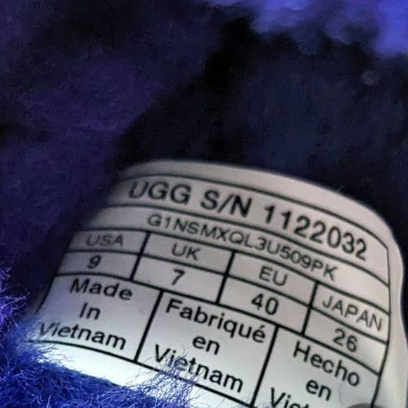 Ugg Disco Marble Slide Slippers Womens 9 Sheepskin Violet Night Purple Tie Dye - Picture 8 of 11